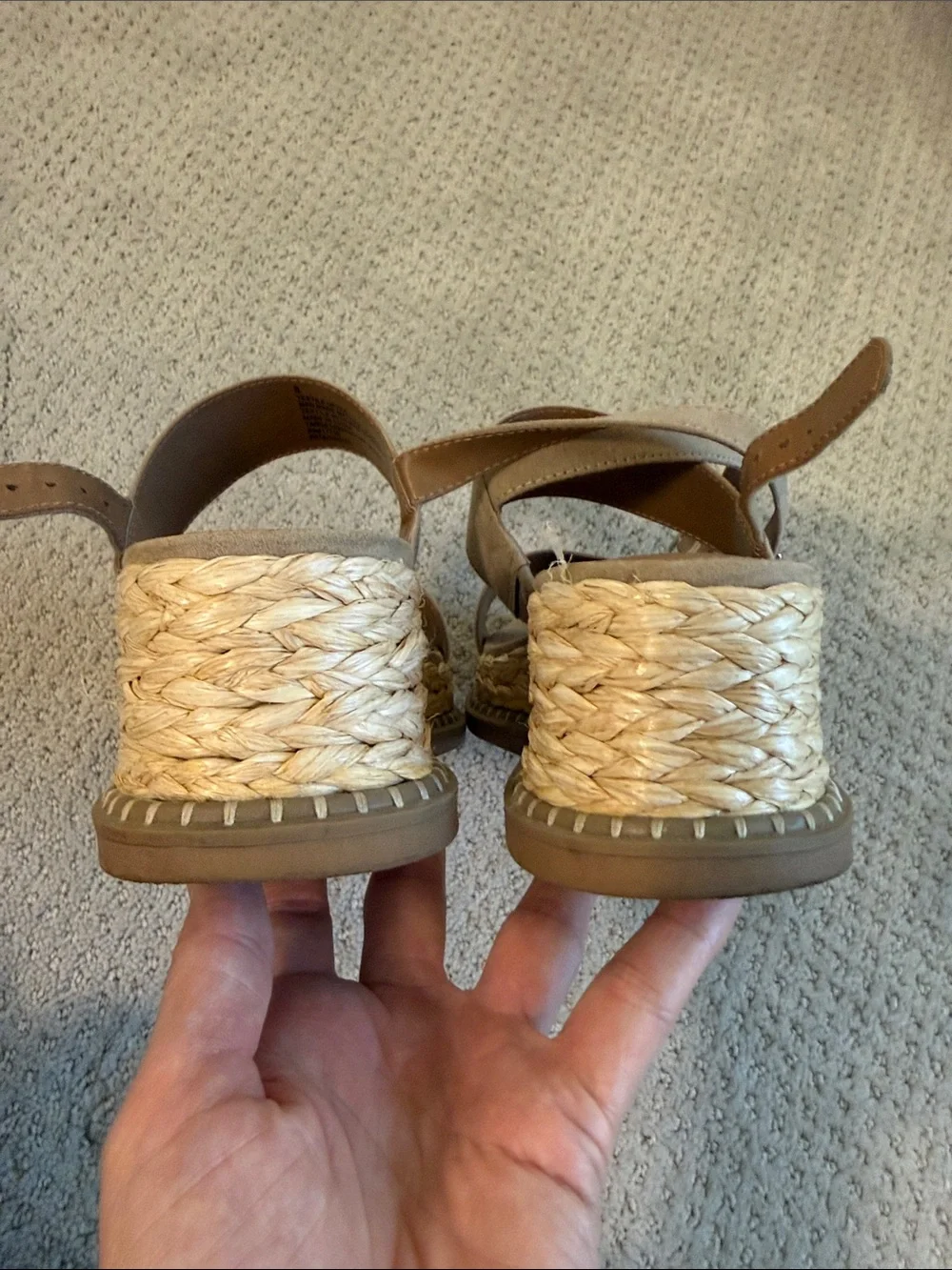 Universal Thread Women's Taupe Suede Double-Strap Espadrille Sandals